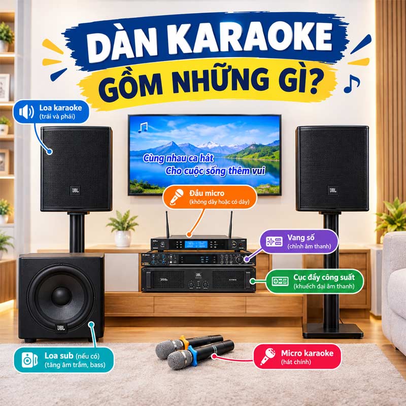 dan hat karaoke gia dinh gom nhung thiet bi gi